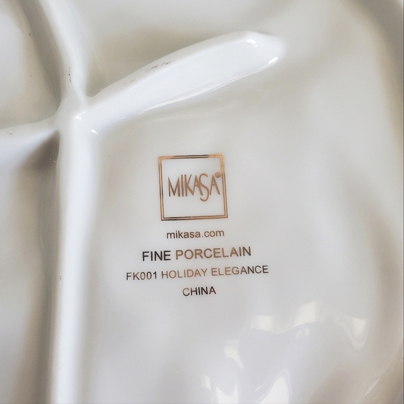 Mikasa Santa's Cookie Plate Tray Platter Ivory Porcelain Holiday Elegance - Picture 7 of 8